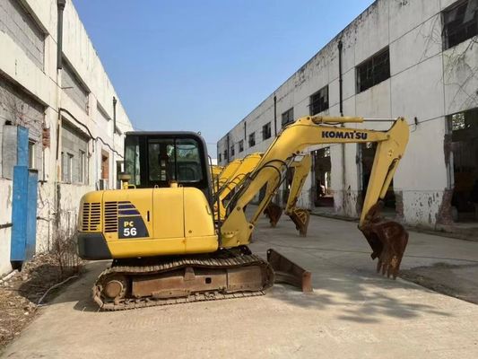 Originele kleur Gebruikte Komatsu PC56MR-2 mini graafmachine in uitstekende staat