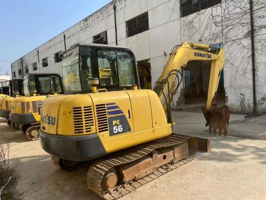 Originele kleur Gebruikte Komatsu PC56MR-2 mini graafmachine in uitstekende staat