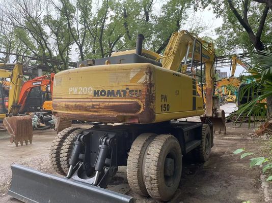 Compact Japan Gebruikte Komatsu graafmachine PC150W-6 Gebruikte wielgraafmachine