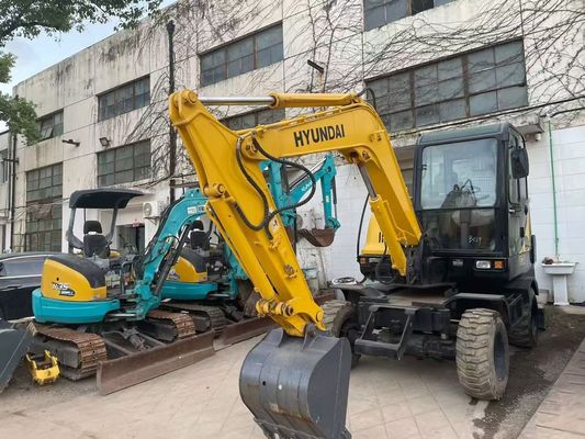 Gebruikte R60W-7 Mini Hyundai wiellaggraaf Stabiel en efficiënt