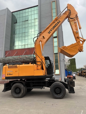 Originele Koreaanse Hyundai R210W-7 Wielgraafmachine In Uitstekende Staat