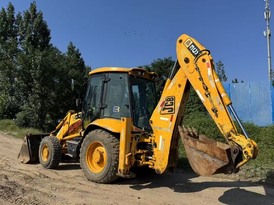 Originele kleur JCB 3CX Gebruikte boormachine met vierwielaandrijving