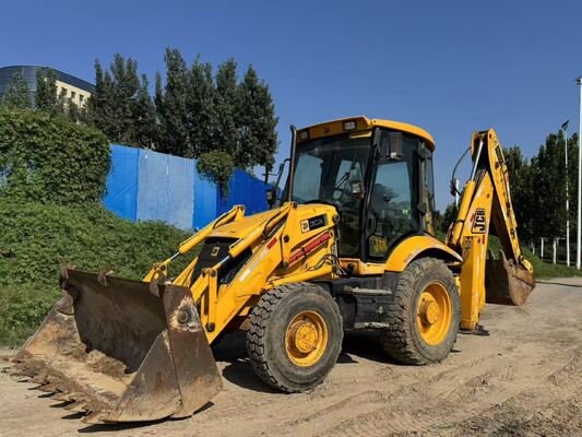 Originele kleur JCB 3CX Gebruikte boormachine met vierwielaandrijving